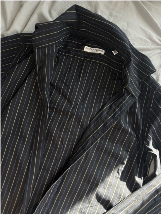 Dolce & Gabbana Other - Dolce & Gabbana Black Blazer with Slim Blue Pinstripes